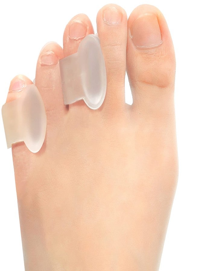 JKcare Pinky Toe Separators (Single Loop), Little Toe Spacers & Protectors for Overlapping Toe, Bunionette, Corn and Blister -10 Pack (Clear) - Image 1