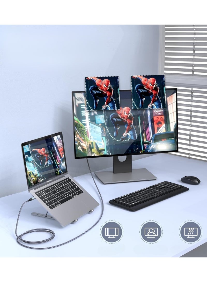 USB-C to HDMI 4K Converter Cable – 2M Type-C to HDMI Adapter – Display Phone or Laptop to TV – Thunderbolt 3 Compatible - Image 2