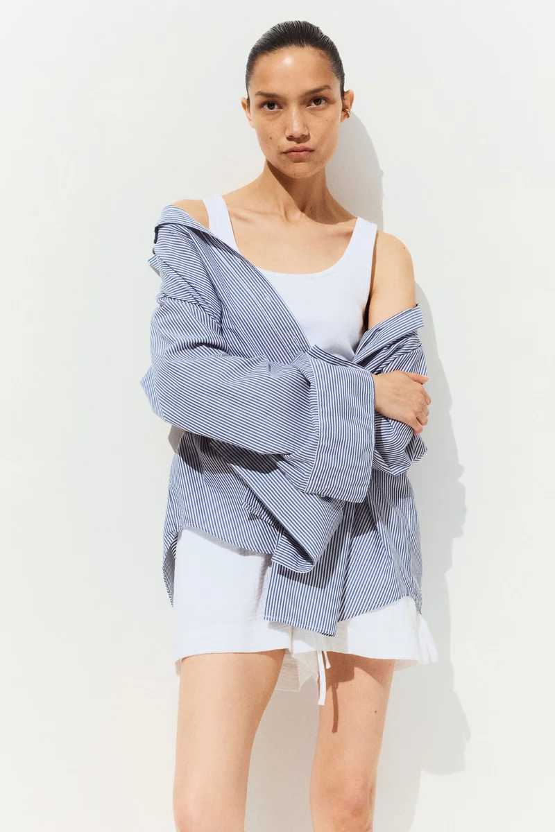 H&M MAMA Drawstring muslin shorts