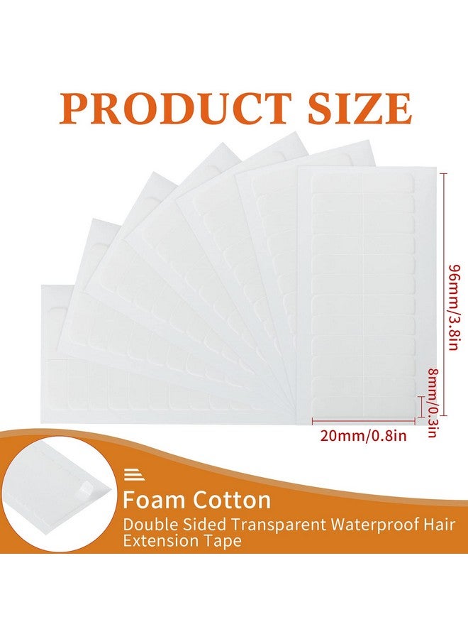 Leelosp 240 Pieces Hair Extension Tape Tabs Double Sided Replacement Tape in Hair Extensions Adhesive Hair Extension Tapes 1.57 x 0.32 Inch Hair Extension Tools for Wig Toupee Hair Piece Wigs Supplies, White  - Image 2