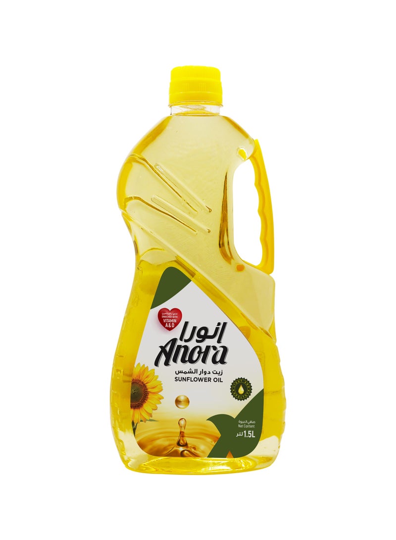 Anora Anora Sunflower Oil 1.5L | Light & Heart-Healthy Cooking Oil | Rich in Vitamin E | Refined Sunflower Oil for Everyday Use 