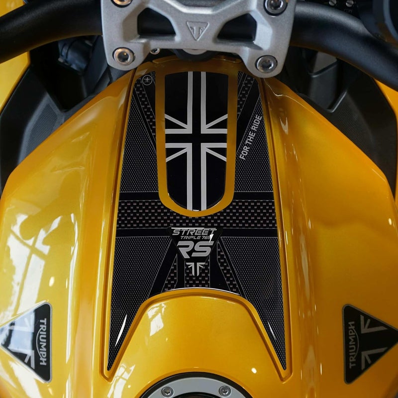 labelbike 3D Sticker Motorcycle Tank Pad for Triumph Street Triple 765 RS 2023-2024 - Carbon Black - Image 1
