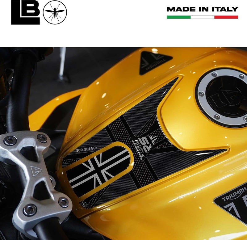 labelbike 3D Sticker Motorcycle Tank Pad for Triumph Street Triple 765 RS 2023-2024 - Carbon Black - Image 3