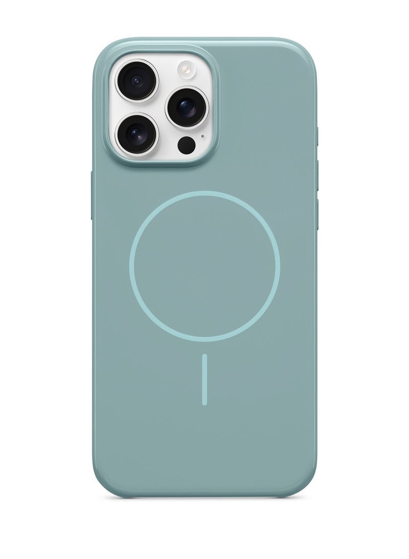 غطاء iPhone 16 Pro Max - يدعم MagSafe، غطاء حماية مقاوم للخدوش، تصميم نحيف، بطانة داخلية من الألياف الدقيقة - باللون الأزرق الموجي. - Image 1