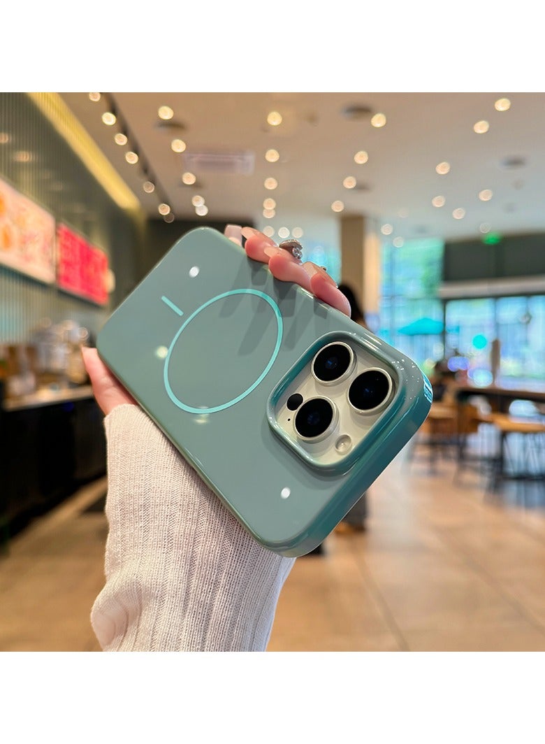 غطاء iPhone 16 Pro Max - يدعم MagSafe، غطاء حماية مقاوم للخدوش، تصميم نحيف، بطانة داخلية من الألياف الدقيقة - باللون الأزرق الموجي. - Image 3