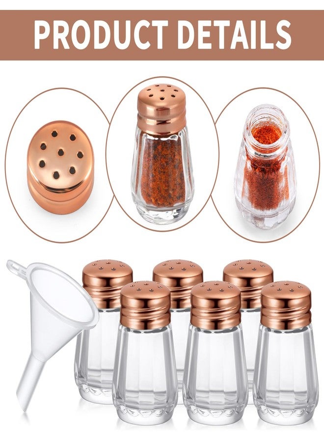 بوتشن طقم رشاشات فلفل صغيرة زجاجية مكعبة الشكل من بوتشن، سعة 0.5 أونصة، مع 4 قطع من القمع البلاستيكي الصغير، مناسب لحفلات الزفاف والمنزل (ذهبي وردي، 12 قطعة). - Image 3