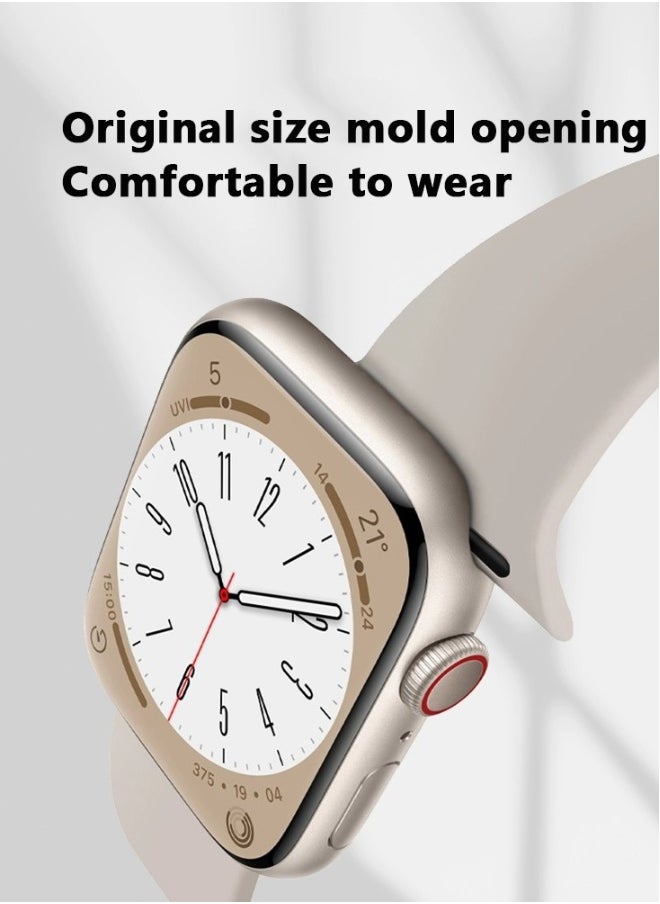 NIBEMINENT - Apple Watchband 42MM/44MM/45MM/49MM Silicone Strap for Apple Watch All Series Black - Image 1
