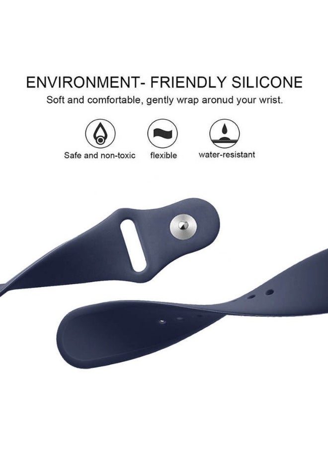 NIBEMINENT - Apple Watchband 42MM/44MM/45MM/49MM Silicone Strap for Apple Watch All Series Black - Image 1