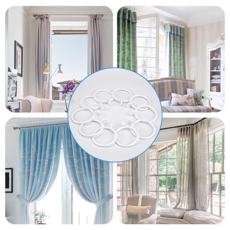 Amzseven 44 Pack Curtain Rings With Eyelets  Metal Drapery Rings For Pinch Pleat Curtains  Drape Ring 1.5 Inch I D  Fits Up To 1.2 In Rod (White) - Image 5