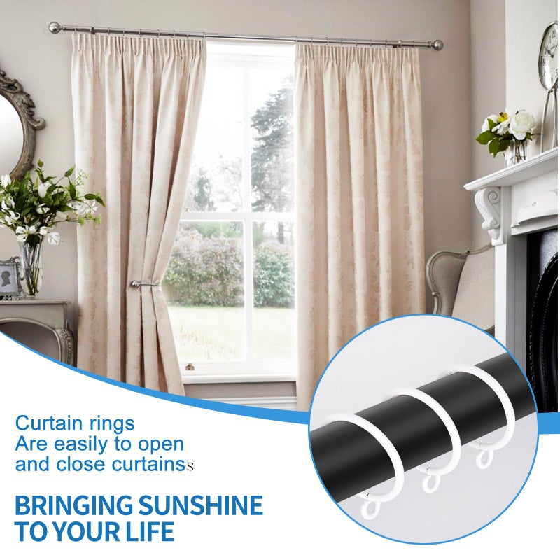 Amzseven 44 Pack Curtain Rings With Eyelets  Metal Drapery Rings For Pinch Pleat Curtains  Drape Ring 1.5 Inch I D  Fits Up To 1.2 In Rod (White) - Image 3