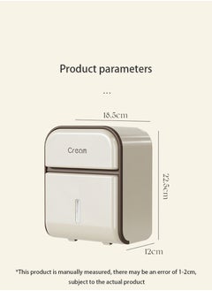 HaveDream Bathroom Tissue Box, Wall-Mounted High-Grade Waterproof Punch-Free tissue Box - Cream White  - Image 4