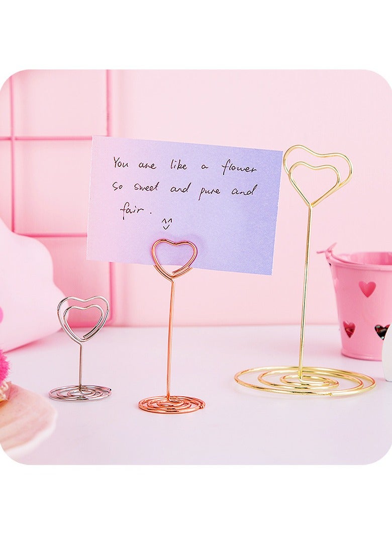 Winner 10pcs Gold Heart-Shaped Table Number Holders - 3.35 Inch Place Card Stands for Centerpieces, Wedding, Party, Birthday - Photo Picture Holders - Image 5