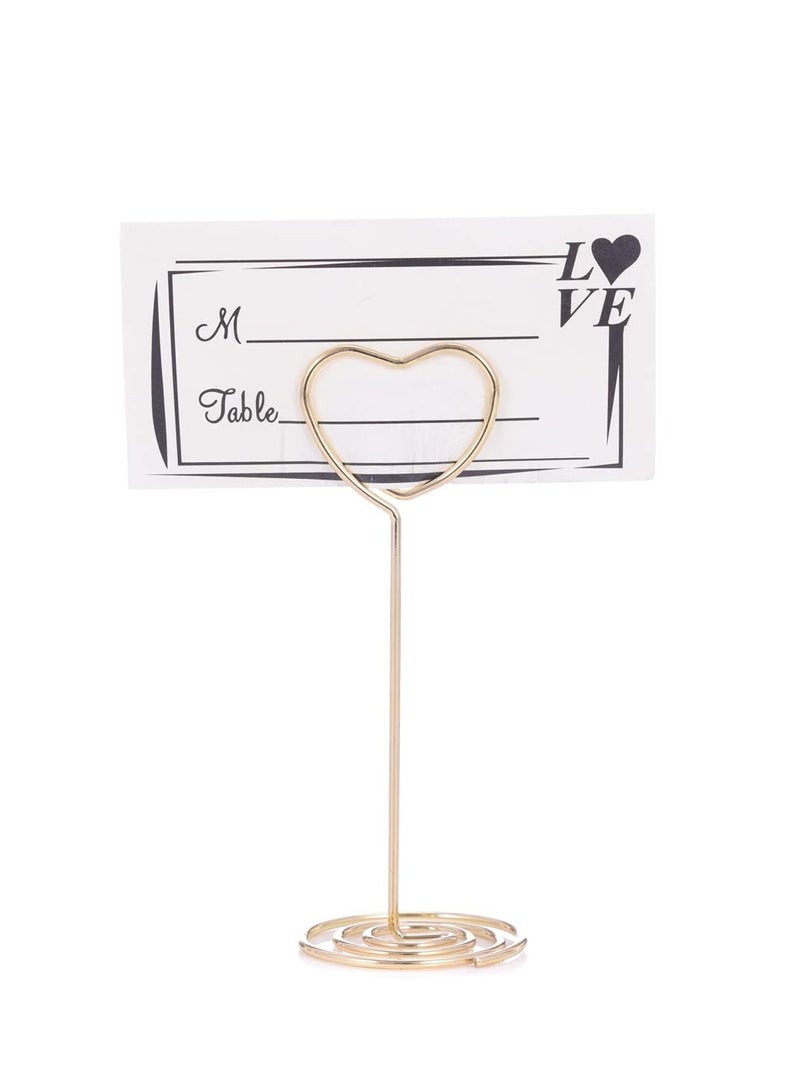 Winner 10pcs Gold Heart-Shaped Table Number Holders - 3.35 Inch Place Card Stands for Centerpieces, Wedding, Party, Birthday - Photo Picture Holders - Image 3