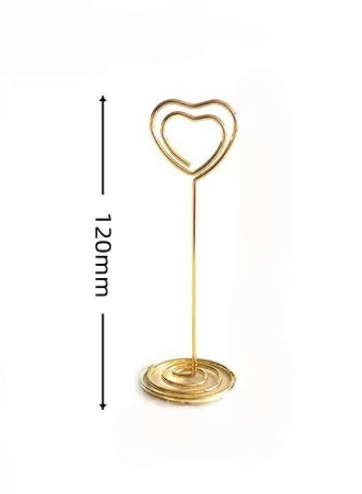 Winner 10pcs Gold Heart-Shaped Table Number Holders - 3.35 Inch Place Card Stands for Centerpieces, Wedding, Party, Birthday - Photo Picture Holders - Image 2