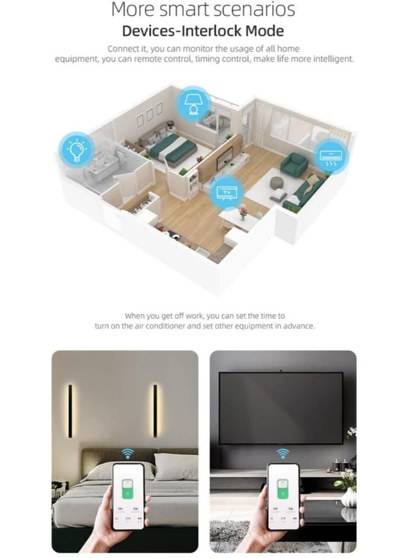 Wi-Fi smart circuit, wireless remote controls, mobile application, remote controls, home smart meter display cutter, time countdown, AC 220V 63A WiFi timers - Image 4