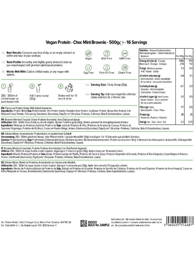 Vegan Powder Plant Based Shake Natural Vegan Gluten Free 16 Servings Choc Mint Brownie 500G - pzsku/Z40FEB55C9751CB3DCF2EZ/45/_/1727248660/da40d431-d035-494e-af05-b8da5c506152