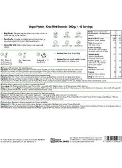 THE PROTEIN WORKS Vegan Powder Plant Based Shake Natural Vegan Gluten Free 16 Servings Choc Mint Brownie 500G  - Image 5