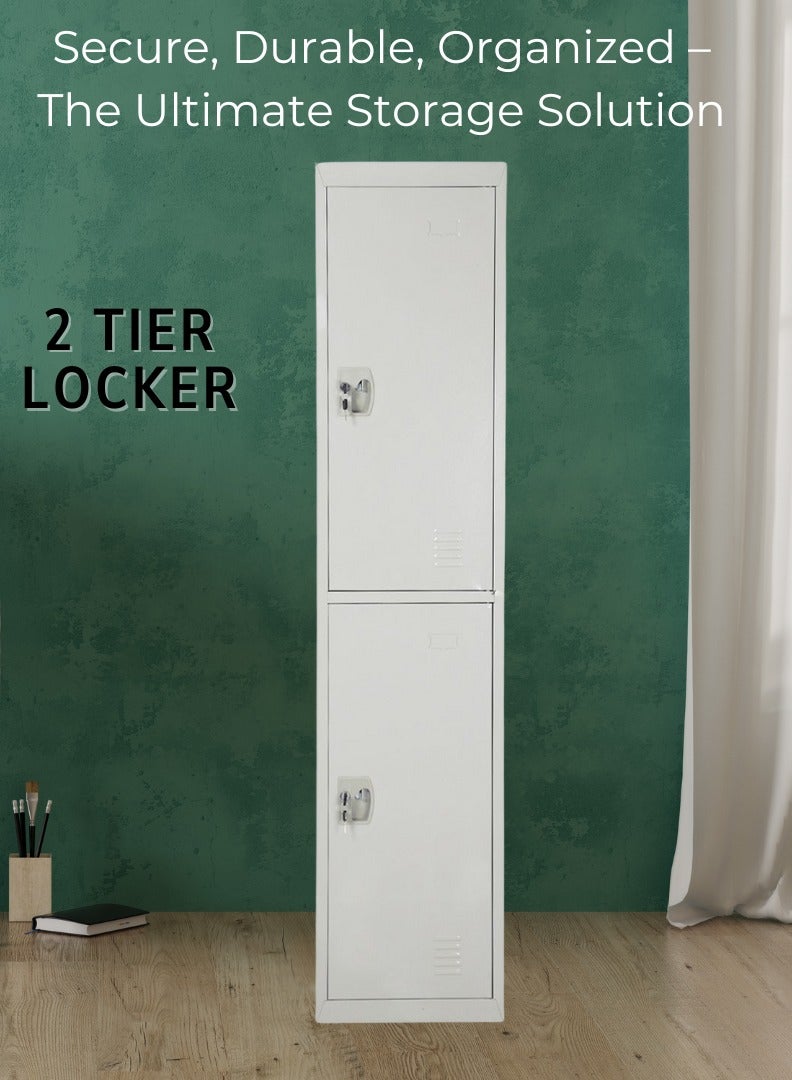 اي اف تي خزانة معدنية من Arfan لتخزين المكاتب، خزانة للموظفين للمدرسة، خزانة ممرات ذات طبقتين وبابين. خزانة معدنية متينة من Arfan (Two) ذات طبقتين - تخزين آمن للمنزل أو المكتب أو صالة الألعاب الرياضية. خزانة معدنية متعددة الوظائف ذات طبقتين - حل تخزين متين لجميع المساحات. (رمادي) - Image 3