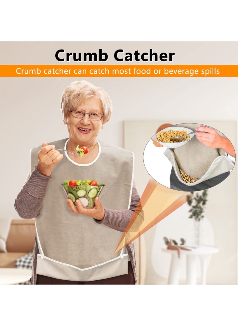 SYOSI 3 Pack Adult Bibs - Washable, Reusable Clothing Protectors for Adults - Waterproof Feeding Bibs for Elderly and Disabled Individuals - Unisex Design  - Image 4