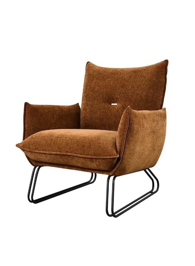 DANUBE HOME Javon 1 Seater Fabric Sofa – Contemporary Rust Upholstered Single-Seat Armchair | Modern Compact Fabric Chair for Living Room, Apartment or Studio Décor - Brown - Image 2
