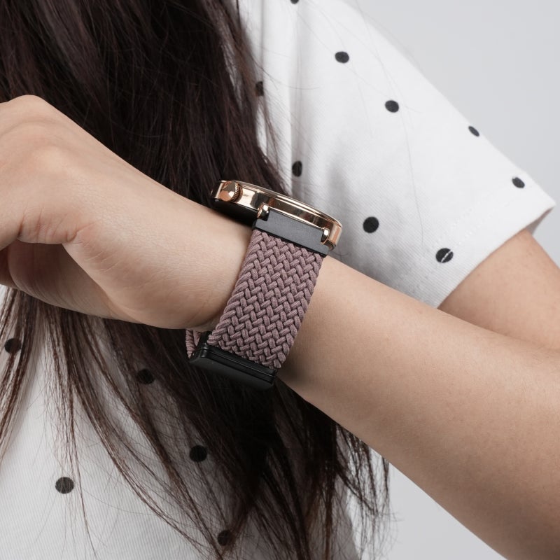 لساعة Ticwatch Gtx 22 مم سوار مضفر بإبزيم مغناطيسي (أرجواني) - Image 4