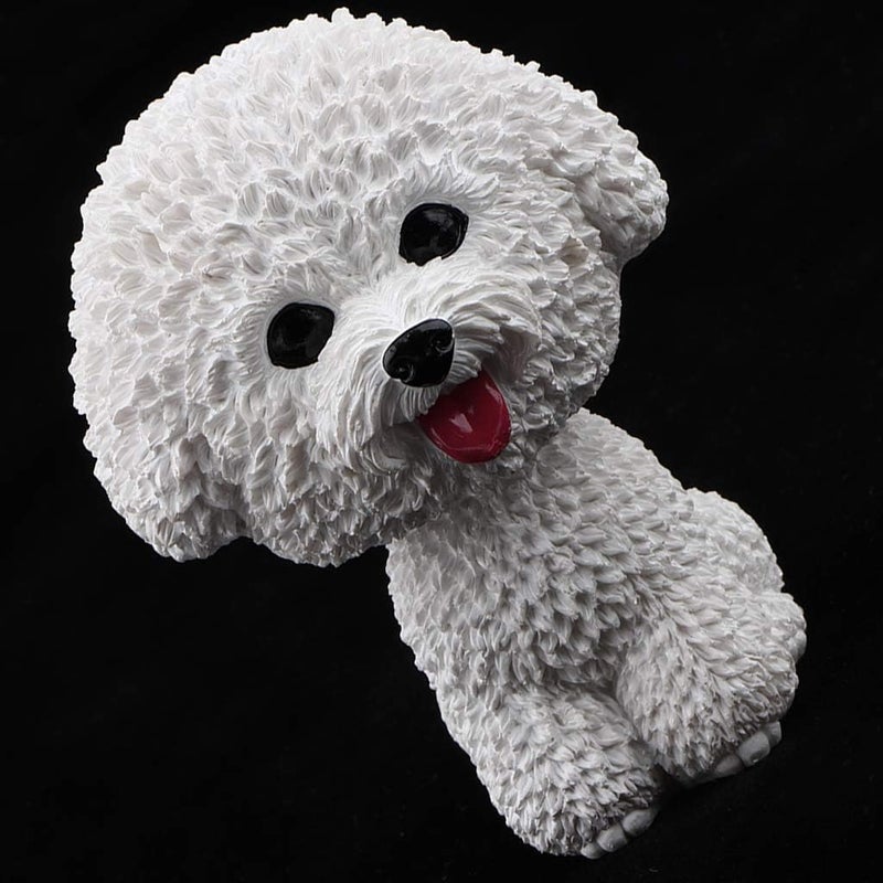 FRECI Simulation Shaking Head Dog Bobble-Head Dog Toy for Car Interior Dashboard Ornament - Bichon Frise - Image 4