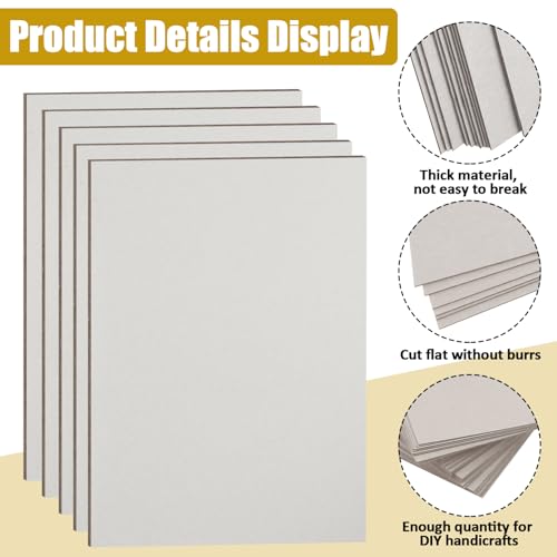 LOTMER 50 Pack Chipboard Sheets, 8.5 x 11 Inch 50PT Heavy Duty Chipboard Sheets for Bookbinding, Kraft Binders Board for DIY Crafts, Book Covers, Boxes - Image 3