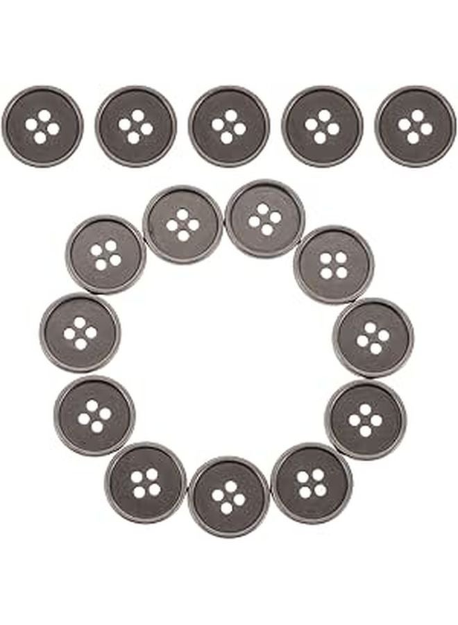 Vintage 20mm Flat Metal 4 Hole Buttons For Coats Jeans Jackets Sewing Craft DIY - Image 1