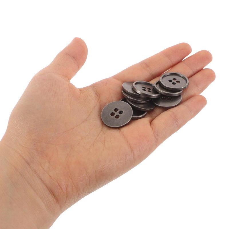 Vintage 20mm Flat Metal 4 Hole Buttons For Coats Jeans Jackets Sewing Craft DIY - Image 4