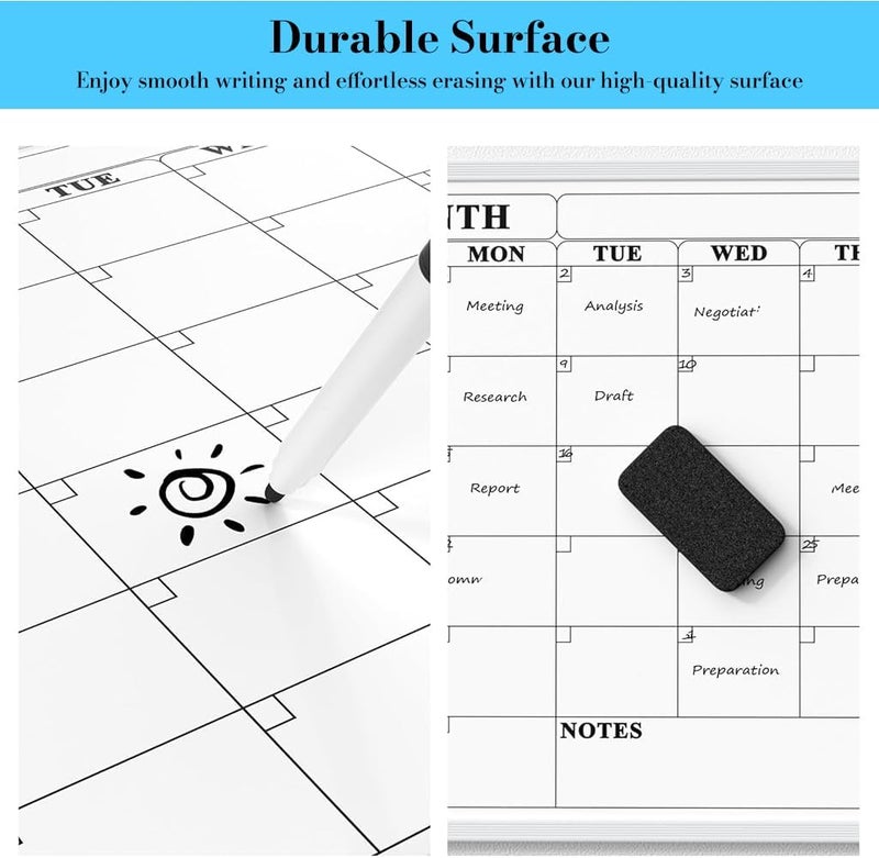Magnetic Double Sided Whiteboard 12x16 Inches Weekly Planner & To-Do List Board, Dry Erase Reusable Memo Board with Markers, Magnets & Eraser for Home Office - Image 3