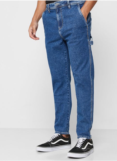 Mid Wash Relaxed Fit Jeans