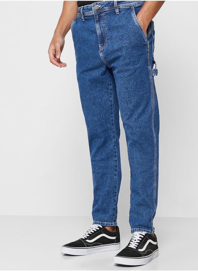 Mid Wash Relaxed Fit Jeans