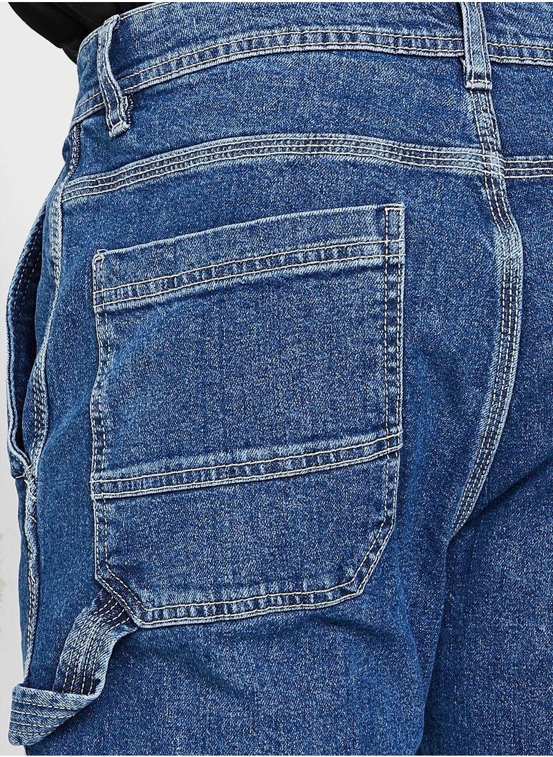 Mid Wash Relaxed Fit Jeans