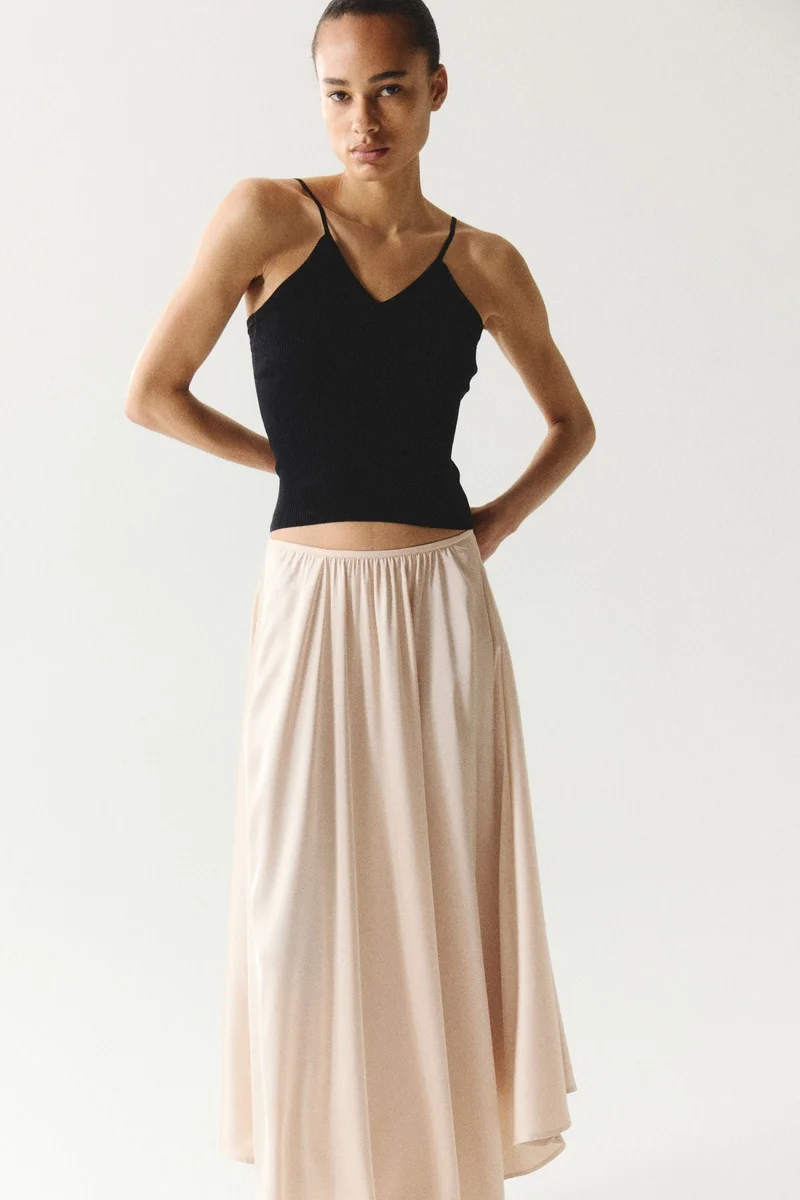 H&M Satin maxi skirt