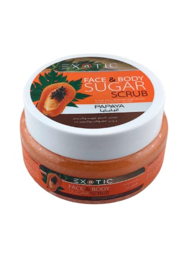Exotic face and body sugar scrub with papaya 400ml - Image 2