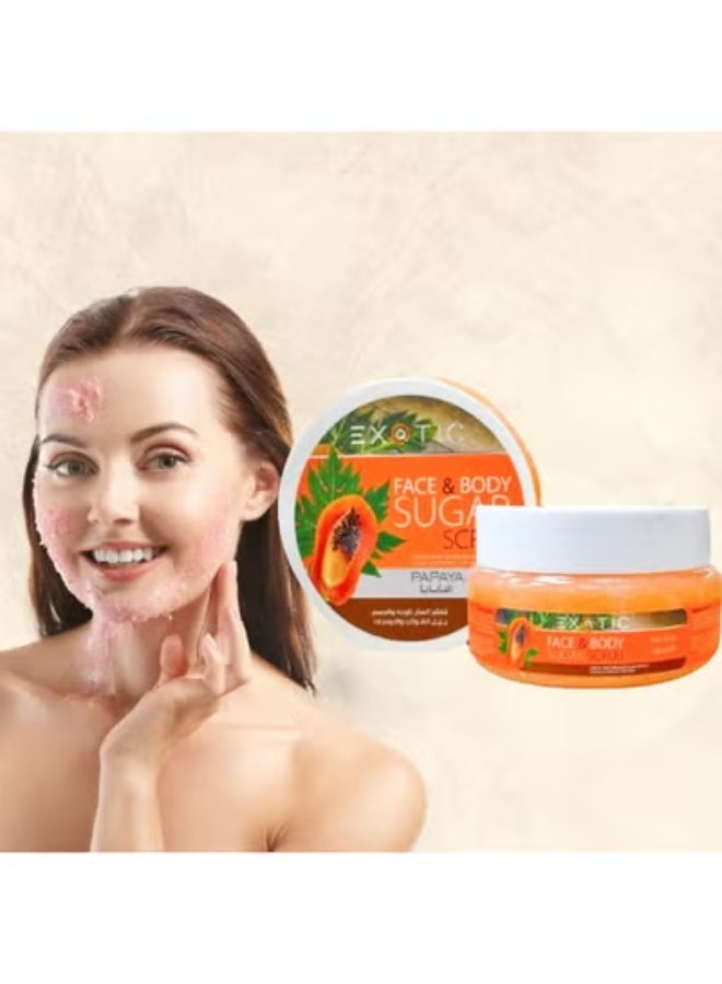 Exotic face and body sugar scrub with papaya 400ml - Image 3