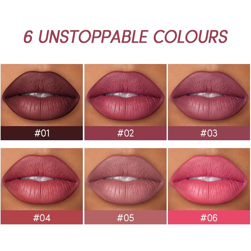 USHAS 2 in 1 Waterproof Lipstick and Lip Liner Combo Set, Long Lasting Matte Lip Pen for Women, Makeup Kit (G4, Pack of 1) - Image 4