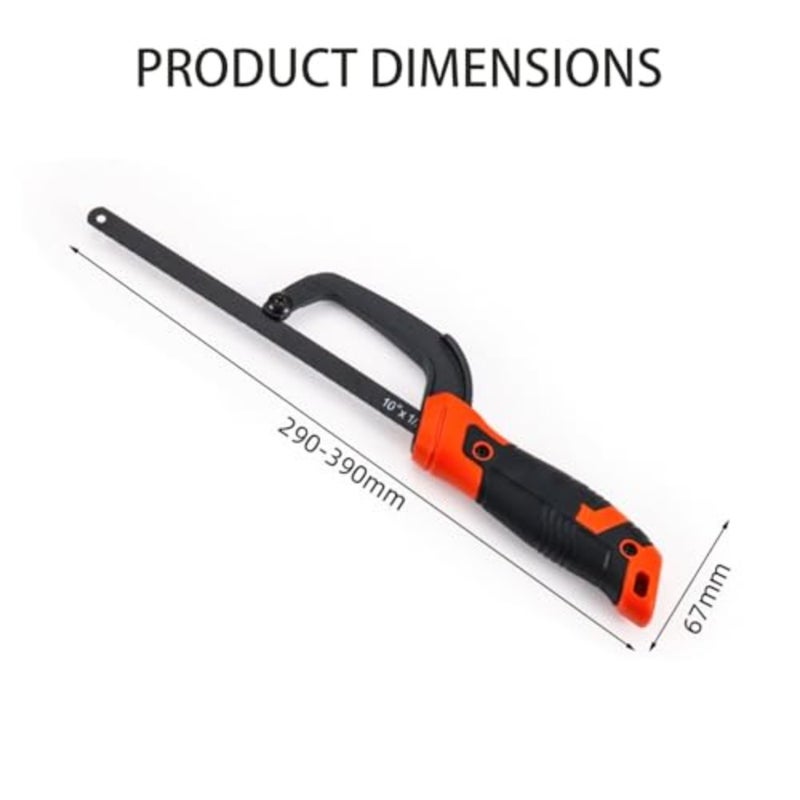 Compact 11 Inch Portable Hacksaw Hand Saw - Adjustable Metal Wood Cutting Saw, Durable Ergonomic DIY Tool for Workshop, Home Use Professional Projects - Image 2