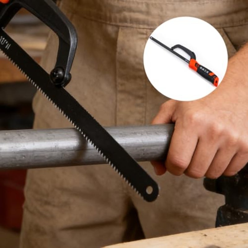 Compact 11 Inch Portable Hacksaw Hand Saw - Adjustable Metal Wood Cutting Saw, Durable Ergonomic DIY Tool for Workshop, Home Use Professional Projects - Image 4