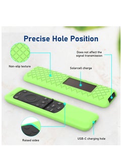 Excefore Remote Case for New BN59-01432J BN59-01432A BN59-01432 2023 Samsung Smart TV Solar Panel Remote Green Cover Protector Glow in Dark, green  - Image 4