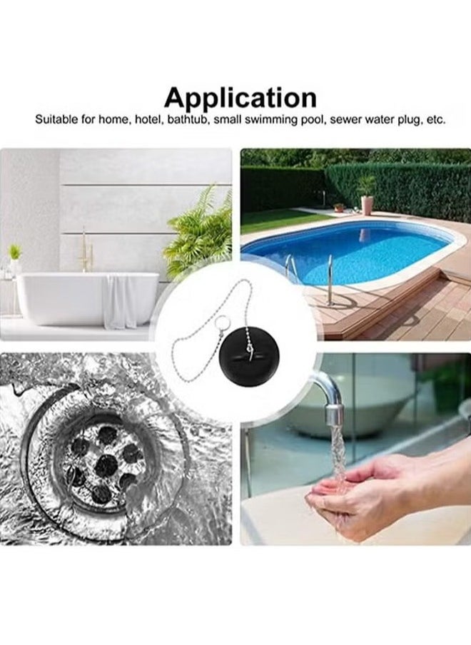 2PCS Wear-Resistant Tub Stopper, Bathroom Sink Drain Plug Silicone Bathtub Drain Stopper with Chains, Fit Kitchen Sinks, Bathroom Sinks, Wash Basin, Bathtub, Laundry and Other Drain Strainer - pzsku/Z40FF1BE0E62ECA260070Z/45/_/1732353734/d494cf9e-33f1-4ad4-bf34-f9c71f267030