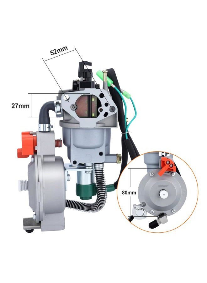Hipa مجموعة تحويل الكربوراتور ثنائية الوقود HIPA GX390 188F للغاز المسال والغاز الطبيعي 4.5-5.5KW مع خنق يدوي - Image 4