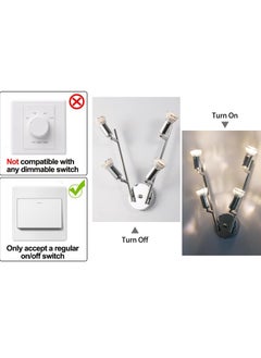 Ganeed LED Track Lighting Kit, Directional Ceiling Spotlight, 4-Light Modern Track Light Fixtures with Chrome Flexibly Rotatable Light Heads for Kitchen Bedroom Living Room, Included 4 x GU10 Bulb  - Image 4
