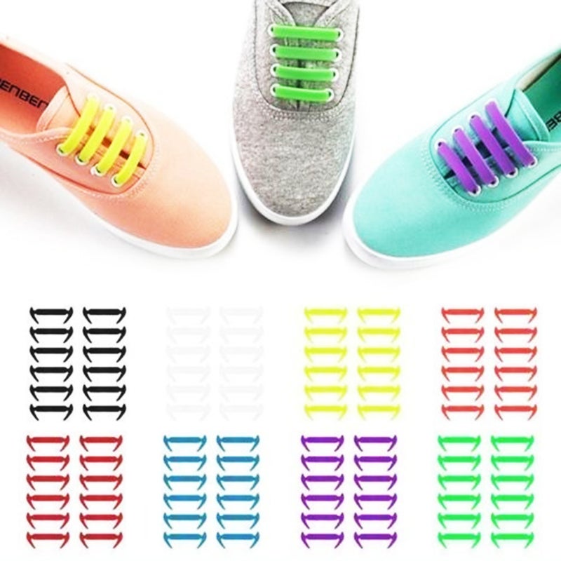 Waterproof Elastic Silicone Tieless Shoestring for Athletic Running Multicolor for Sneaker Boots Board Casual Shoes - Image 2