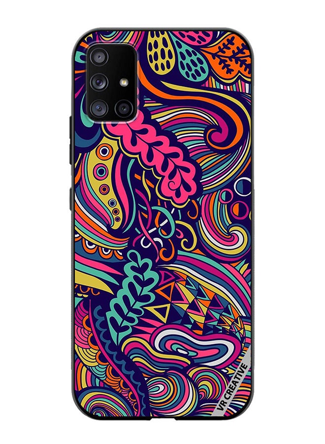 VR CREATIVE Protective Case Cover For Samsung Galaxy A51 5G Psychedelic Fabric Design  Multicolour - Image 1