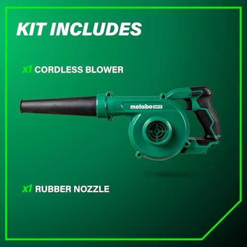 Metabo HPT 18V MultiVolt Cordless Compact Blower, Powerful 124 CFM Air Volume, Maximum Air Velocity 213 MPH, Lightweight Design, Variable Speed Trigger, Lock-On Switch, Tool Body Only, RB18DCQ4 - Image 5