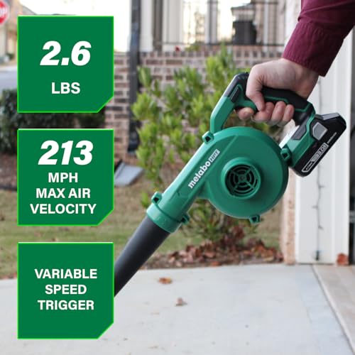 Metabo HPT 18V MultiVolt Cordless Compact Blower, Powerful 124 CFM Air Volume, Maximum Air Velocity 213 MPH, Lightweight Design, Variable Speed Trigger, Lock-On Switch, Tool Body Only, RB18DCQ4 - Image 2