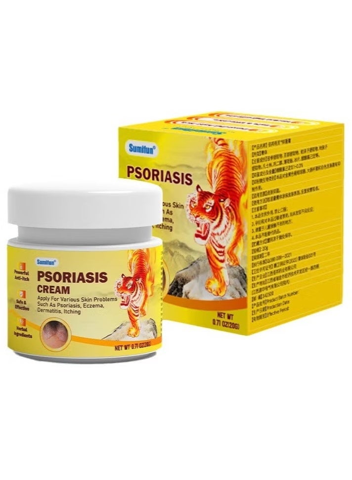 Sumifun Psoriasis Cream,Natural Chinese Herbal Eczema Psoriasis Creams Dermatitis and Eczema Pruritus Psoriasis Ointmentï¼Psoriasis Creams - Psoriasis Treatment, Antibacterial Cream,for Body Itching 20g - Image 1