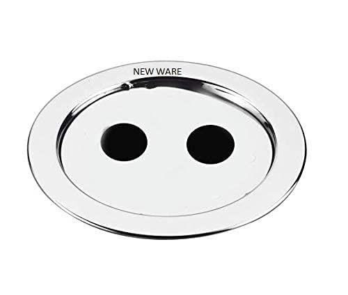 NEW WARE® Round Stainless Steel Bathroom Jali/Trap Floor Drain with Double Hole Chrome Finish Water Drain Locking Grating - Image 2