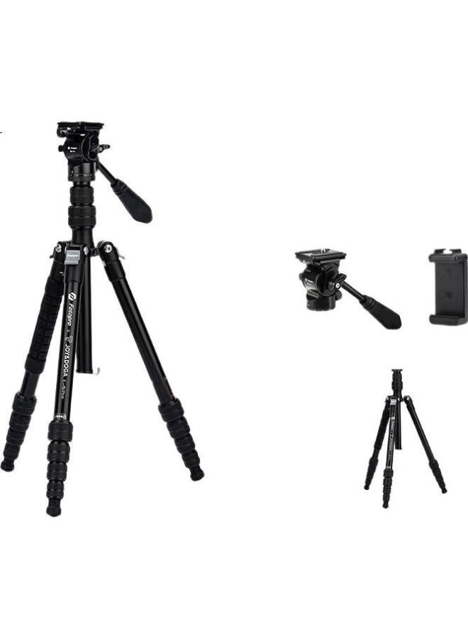 Fotopro فوتوبرو E4I برو+MH-2A حامل كاميرا محمول قابل للطي مع رأس فيديو هيدروليكي، رمادي كربوني أصلي - Image 1